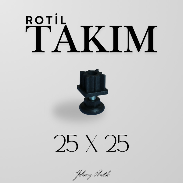 Rotil Takım 25x25 mm | Ayarlanabilir Makine Ayağı ve Denge Parçası