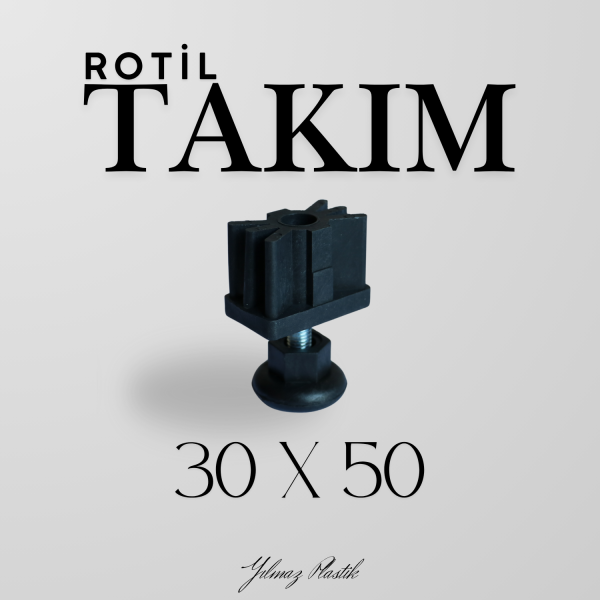 Rotil Takım 30x50 mm | Ayarlanabilir Makine Ayağı ve Denge Parçası