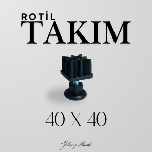 Rotil Takım 40x40 mm | Ayarlanabilir Makine Ayağı ve Denge Parçası