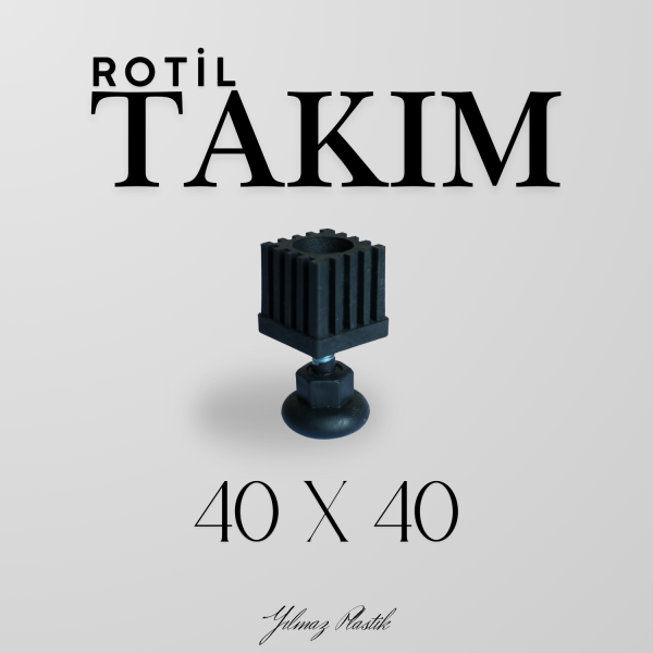 Rotil Takım 40x40 mm | Ayarlanabilir Makine Ayağı ve Denge Parçası